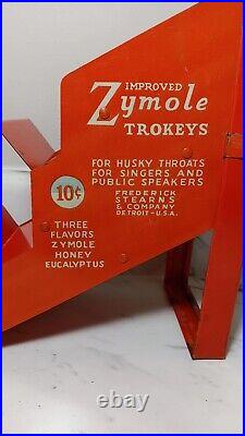 SUPER RARE 1930s Zymole Trokeys Flavored Cough Drops Metal / Tin Store Display