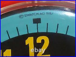 SWATCH watch VINTAGE Wall Clock Watch 80s store display sign rare 7 feet! Look