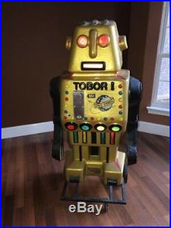 Scarce 1970s Tobor The Great Robot Store Display Light Up Coin Operate Rare 5ft
