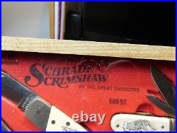 Schrade USA 1982. Rarescrimshaw Knife Setmom & Pop Store Counter Display