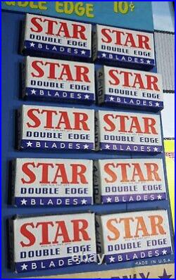 Sealected Star Double edge razor blades Store Display 20 BOXES RARE No. 140 VTG