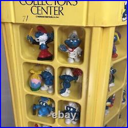 Smurfs Store Display Case Collector's Center with many RARE Smurfs