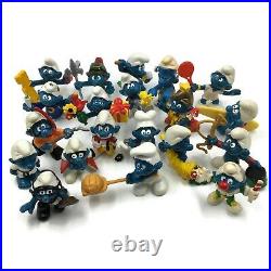 Smurfs Store Display Case Collector's Center with many RARE Smurfs