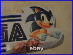 Sonic the Hedgehog Sega Genesis Era Store Display Plastic Sign damaged RARE