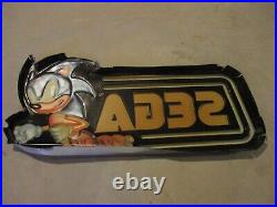 Sonic the Hedgehog Sega Genesis Era Store Display Plastic Sign damaged RARE