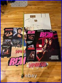 Standee Run + Shipwrecked (1990/1991) VHS Video Store Display, rare promo