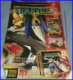 Star Fox 64 N64 Vintage Rare Promo Large Store Display Poster 1997 (19inx27in)