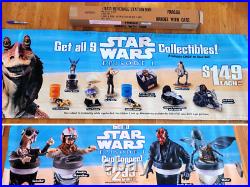 Star Wars 1999 Taco Bell Store Display PROMO Vinyl Poster Darth Maul RARE in Box