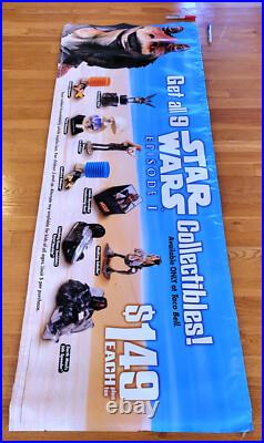 Star Wars 1999 Taco Bell Store Display PROMO Vinyl Poster Darth Maul RARE in Box