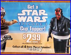 Star Wars 1999 Taco Bell Store Display PROMO Vinyl Poster Darth Maul RARE in Box Star Wars 1999 Taco Bell Store Display PROMO Vinyl Poster Darth Maul RARE in Box