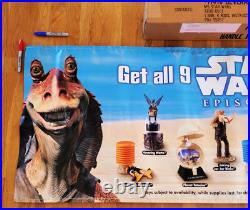 Star Wars 1999 Taco Bell Store Display PROMO Vinyl Poster Darth Maul RARE in Box