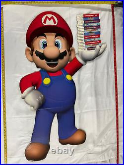 Store Display Vintage Super Mario Nintendo 2005 36x24 Sign Thick Vhtf Very Rare