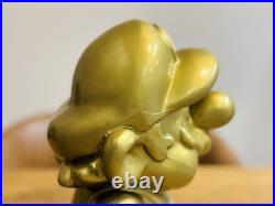 Super Mario Gold Figure Nintendo Store Display Stand Promo Very Rare B