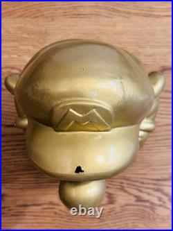 Super Mario Gold Figure Nintendo Store Display Stand Promo Very Rare B