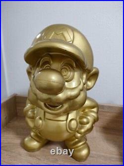 Super Mario Gold Statue Nintendo entertainment Store display Japan Used Rare