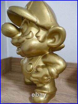 Super Mario Gold Statue Nintendo entertainment Store display Japan Used Rare