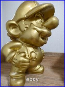 Super Mario Gold Statue Nintendo entertainment Store display Japan Used Rare