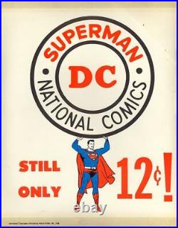 Superman Unused Window Store Display Sign Poster Vintage RARE DC Comics 1968