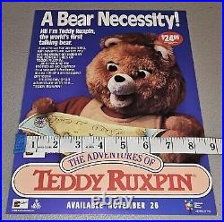 The Adventures Of Teddy Ruxpin ABC Video Store Counter Display Standee RARE 1986