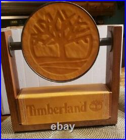 Timberland Boots LEATHER WRAPPED Wood 2 in 1 Shoe Store Display & Sign RARE