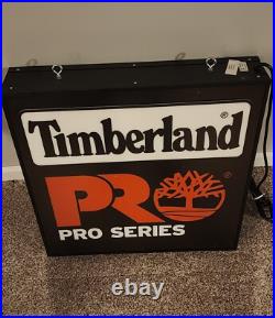 Timberland Pro Series Lighted Sign Shoe Store Display Rare Find. Man Cave Decor