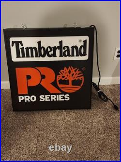 Timberland Pro Series Lighted Sign Shoe Store Display Rare Find. Man Cave Decor
