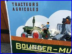 Tres Rare Plaque Emaillee Bolinder Munktell Moisseunneuse Batteuses Tracteur