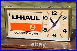U HAUL Truck Vintage Clock light up Sign Dealer Store Display Advertising RARE