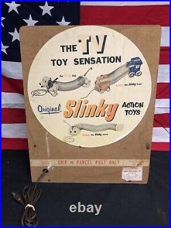 ULTRA RARE 50's Slinky Store Advertising Display ORIGINAL