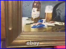 Ultra Rare Falstaff Beer Store Display Die Cut Duck Deer Hunting Fishing Cabin