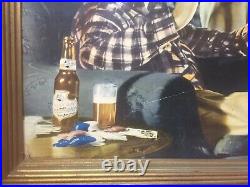 Ultra Rare Falstaff Beer Store Display Die Cut Duck Deer Hunting Fishing Cabin