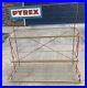 VERY RARE Pyrex Wire Rack Metal Standing Store Display With Sign WOW