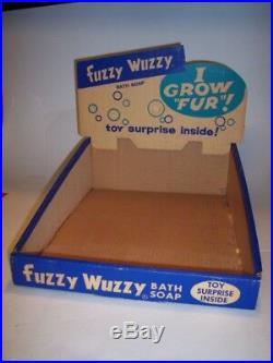 VERY RARE Vintage Antique 1960s Fuzzy Wuzzy Bear Bath Soap Store Display & Box