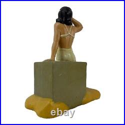 VINTAGE ADVERTISING CHALKWARE STORE DISPLAY with PINUP GIRL BATHING BEAUTY! RARE