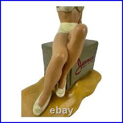 VINTAGE ADVERTISING CHALKWARE STORE DISPLAY with PINUP GIRL BATHING BEAUTY! RARE