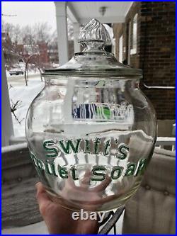 VINTAGE NEAR MINT RARE c. 1920 COUNTRY STORE SWIFT'S TOILET SOAP COUNTER JAR