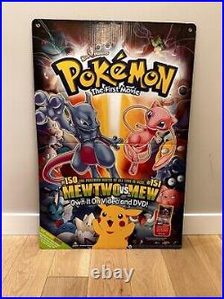 VINTAGE Pokemon The First Movie Video DVD Release-Store Display Extremely Rare