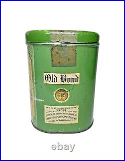 VINTAGE RARE 1910 OLD BOND CIGAR TOBACCO CIGAR TIN Humidor STORE DISPLAY Hinged