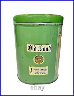 VINTAGE RARE 1910 OLD BOND CIGAR TOBACCO CIGAR TIN Humidor STORE DISPLAY Hinged