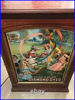 VINTAGE RARE MINT c. 1904 TIN LITHOGRAPHED GOVERNESS DIAMOND DYE BOX CABINET