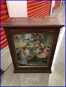 VINTAGE RARE MINT c. 1904 TIN LITHOGRAPHED GOVERNESS DIAMOND DYE BOX CABINET