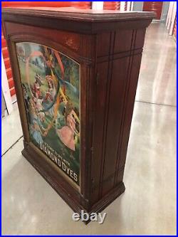 VINTAGE RARE MINT c. 1904 TIN LITHOGRAPHED GOVERNESS DIAMOND DYE BOX CABINET