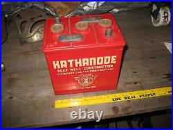 VINTAGE VERY RARE 1940s 50s BATTERY CASE STORE DISPLAY SIGN KATHANODE BATTERIES