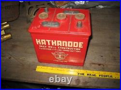 VINTAGE VERY RARE 1940s 50s BATTERY CASE STORE DISPLAY SIGN KATHANODE BATTERIES