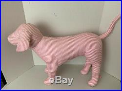 VS Victorias Secret Pink Store Display Dog White and Pink Stripes RARE (27x16x6)
