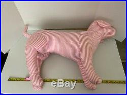 VS Victorias Secret Pink Store Display Dog White and Pink Stripes RARE (27x16x6)