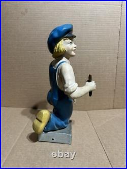 VTG 1950's RARE Dutch Boy Paints store display Topper Chalk Ware Painted statue