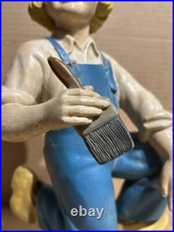 VTG 1950's RARE Dutch Boy Paints store display Topper Chalk Ware Painted statue
