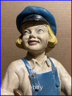 VTG 1950's RARE Dutch Boy Paints store display Topper Chalk Ware Painted statue