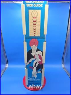 VTG 1970s Topps Watchband Rotating Store Display + 15 NOS Bands VERY RARE